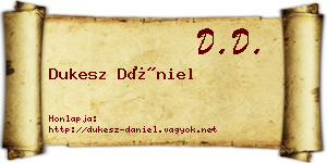 Dukesz Dániel névjegykártya